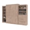 Bestar Pur Queen Murphy Bed with Shelving and Drawers (126W) in rustic brown 26882-000009 - alternate 5